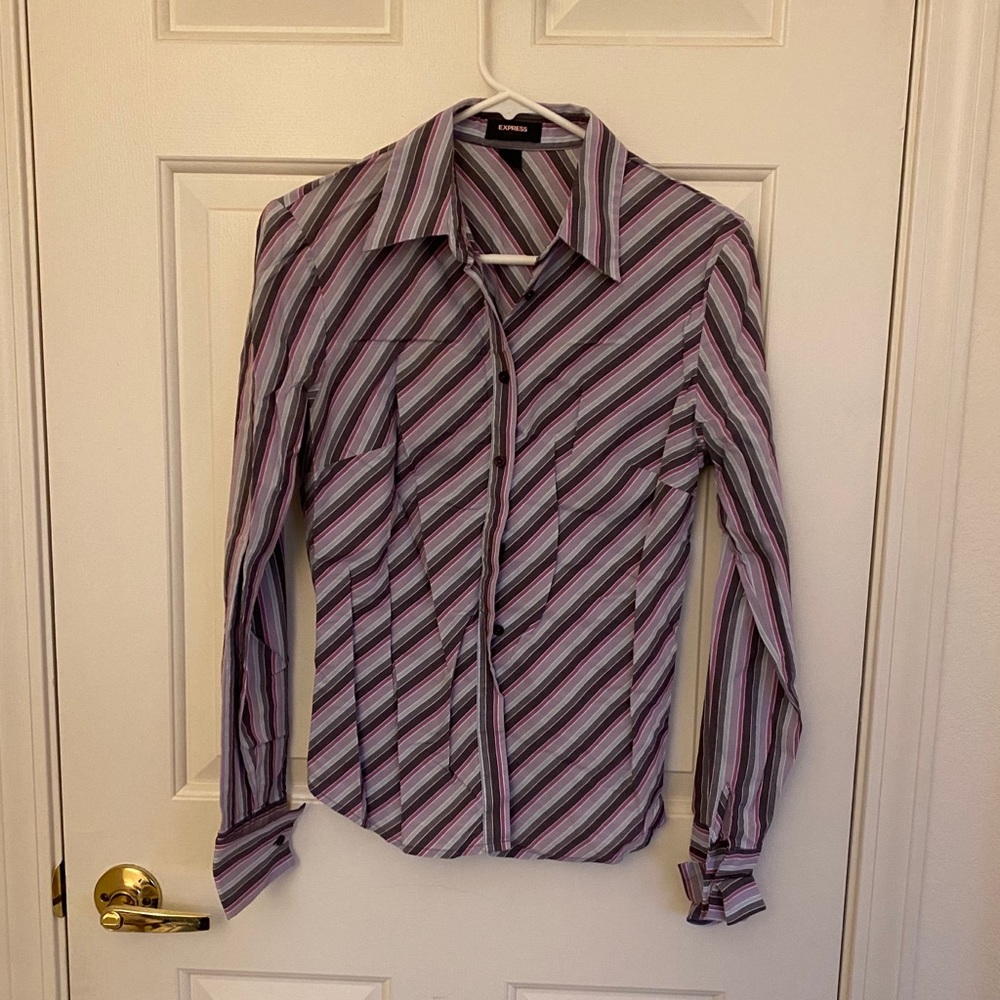 Express stretch button down - size 8